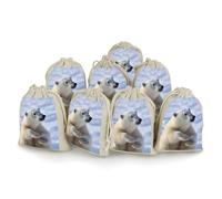 TKJMCSW Lot de 8 sacs cadeaux en mousseline avec cordon de serrage Motif ours polaire