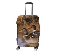 TKJMCSW Mallard Ducks - Housse de bagage approuvée par la TSA pour valise, élastique, lavable, anti-rayures, housse de protection pour valises de 48 à 76,2 cm (), Blanc, XL