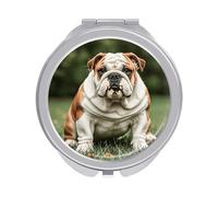 TKJMCSW Miroir de maquillage compact mignon bouledogue anglais miroir de voyage miroir de voyage miroir de maquillage rond miroir de poche miroir cercle mini miroir de sac à main miroir de sac à main