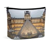 TKJMCSW Musée du Louvre à Paris - Trousse de toilette de voyage imperméable de grande capacité en cuir synthétique - Trousse de maquillage portable pour articles de toilette, blanc, taille unique