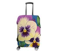 TKJMCSW Pansy Perfection - Housse de bagage imprimée approuvée par la TSA pour bagages, housse élastique lavable, anti-rayures, housse de protection pour bagages de voyage de 48 à 76,2 cm (), blanc, M