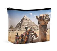 TKJMCSW Pyramid Camel Trousse de toilette de voyage imperméable de grande capacité en cuir synthétique pour homme et femme - Jolie trousse de maquillage portable pour articles de toilette, blanc