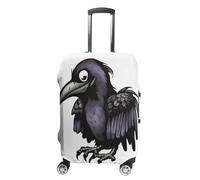 TKJMCSW Ravens - Housse de bagage approuvée par la TSA pour valise, élastique, lavable, anti-rayures, housse de protection pour valises de 48 à 76,2 cm (), Blanc, S