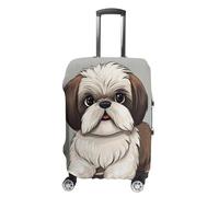 TKJMCSW Shih Tzu Housse de bagage pour chien, approuvée par la TSA, housse élastique lavable, anti-rayures, housse de protection pour bagages de voyage de 48 à 76,2 cm (), Blanc, L