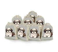 TKJMCSW Shih Tzu Lot de 8 sacs cadeaux en mousseline avec cordon de serrage pour chien