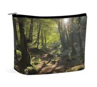 TKJMCSW Sunshine in The Woods Trousse de toilette de voyage imperméable en cuir synthétique pour homme et femme - Grande capacité - Jolie trousse de maquillage portable pour articles de toilette