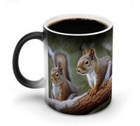 TKJMCSW Tasse à café de 325 ml avec motif animaux de petite taille, tasses à café à changement de couleur avec poignée, tasse magique sensible à la chaleur pour homme et femme, tasse amusante en