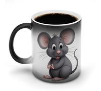 TKJMCSW Tasse à café de 325 ml avec motif animaux gris à changement de couleur, tasses à café à changement de chaleur avec poignée, tasse magique sensible à la chaleur pour homme et femme, tasse