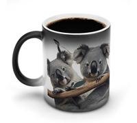 TKJMCSW Tasse à café de 325 ml avec motif koalas drôles qui changent de couleur, tasses à café à changement de chaleur avec poignée, tasse magique sensible à la chaleur pour homme et femme, tasse