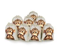 TKJMCSW The Silent Monkey Lot de 8 sacs cadeaux en mousseline avec cordon de serrage