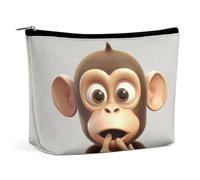 TKJMCSW The Silent Monkey Trousse de toilette de voyage étanche en cuir synthétique pour homme et femme - Grande capacité - Jolie trousse de maquillage portable pour articles de toilette, blanc