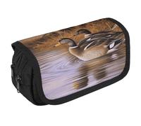 TKJMCSW Trousse à crayons de grande capacité avec fermeture éclair et 3 compartiments pour adultes - Trousse de maquillage en tissu pour homme et femme