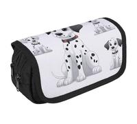 TKJMCSW Trousse à crayons de grande capacité avec fermeture éclair - Jolie trousse à crayons Dalmatien multifonction avec 3 compartiments - Trousse de maquillage en tissu pour adulte - Pour homme et
