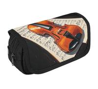 TKJMCSW Trousse à crayons de grande capacité avec fermeture éclair pour partitions de violon et partitions de musique - Trousse à crayons multifonction avec 3 compartiments - Trousse de maquillage en