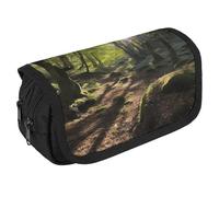 TKJMCSW Trousse à crayons de grande capacité avec fermeture éclair Sunshine in the Woods - Trousse à crayons multifonction avec 3 compartiments - Trousse de maquillage en tissu pour adulte - Pour