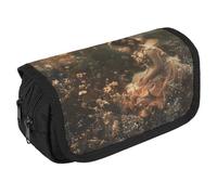 TKJMCSW Trousse à crayons de grande capacité avec fermeture éclair - Une belle trousse à crayons multifonctionnelle avec 3 compartiments - Trousse de maquillage en tissu pour adulte - Pour homme et