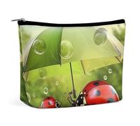 TKJMCSW Trousse de maquillage amusante en forme de parapluie coccinelle pour femme - Grande capacité - Organiseur de maquillage portable - Sac de voyage pour le voyage et le travail - Taille unique,