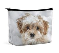 TKJMCSW Trousse de toilette de voyage étanche en cuir synthétique pour homme et femme - Grande capacité - Motif chien dans la neige
