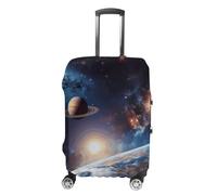TKJMCSW Universe Galaxy Housse de bagage approuvée par la TSA - Élastique et lavable - Anti-rayures - Pour valises de 48 à 76,2 cm, Blanc, XL
