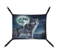 TKJMCSW Wolf Under Moon Hamac pour chat pour cage à rats et furets Hamac pour chats de grande taille Hamac à suspendre pour chat Lit pour chat Hamac pour chinchilla, hamac pour animal domestique