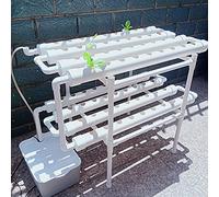 TkkMivcOC Kit de culture hydroponique à 2 couches - Système hydroponique - 72 points de plantation et pompe à eau - Système de culture d'eau hydroponique Soilless pour la culture des légumes et des