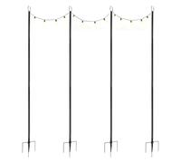 TkkMivcOC Lot de 4 guirlandes lumineuses d'extérieur de 3 m avec crochets de berger - Guirlande lumineuse métallique - Décoration pour cour, bistro, fête, réunion de famille