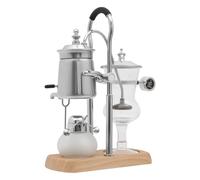 TkkMivcOC Machine à café rétro avec siphon Balance - 400 ml - Avec filet fin, gobelet doseur et cuillère, siphon, cafetière pour café (argenté)