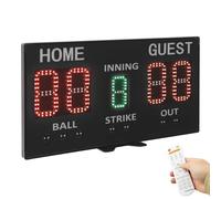 TkkMivcOC Tableau d'affichage numérique LED avec télécommande pour montage mural sur table, montage sur trépied, tableau d'affichage de sport portable pour volley-ball, tennis, baseball (noir)