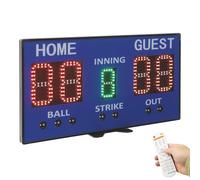 TkkMivcOC Tableau d'affichage numérique LED avec télécommande pour montage mural sur table, montage sur trépied, tableau d'affichage de sport portable pour volley-ball, tennis, baseball (bleu)