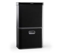 KLARSTEIN poubelle à capteur sans fil 56 L - Poubelle de tri sélectif avec capteur de mouvement, 3 compartiments, Soft-Close, acier inoxydable, noir mat