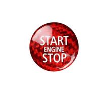 TKLGFEK Carbon Fiber Ignition Button Car Starter Button Sticker Compatible for Mini One Cooper S JCW R55 R56 R57 R58 R60 R61(Red)