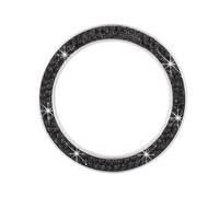 TKLGFEK Decoration Ring Diamond Rhinestone Car Decor One Click Start Button Engine Start Stop Switch Button Cover(Black)