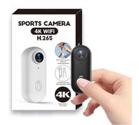 TKMARS Caméra Vlog 4K Portable, Mini Caméra Sport Étanche avec Clip Aimanté 360° Mains Libres, WiFi, Grand Angle 120°, Enregistrement Vidéo, Action Cam pour Moto,Sport, Voyage et Animaux Noir