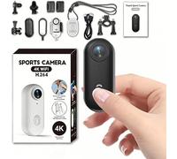 TKMARS Mini Caméra Action 4K, Caméra Sport Portable avec Clip Magnétique 360°, Caméra Moto Casque POV Vlog, Étanche avec Boîtier, Grand Angle 120°, WiFi, Idéale pour Vélo Moto Randonnée