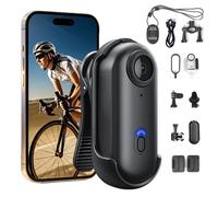 TKMARS Mini Caméra Sport 4K WiFi Aimanté Mains Libres - Action Cam Portable avec Clip 360° Angle 120°,Enregistrement en Boucle, Caméra Vlog POV pour Moto Casque,Velo, Équitation, Ski Chiens et Chats