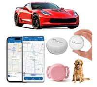 TKMARS Mini Traceur GPS pour Voiture, Enfant, Chien ou Chat, Tracker GPS Autonomie de 3 Ans, Localisateur Magnétique avec Zone de Surveillance, Historique de 6 Mois, Abonnement Requis S8 Blanc