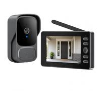 TKMARS Sonnette sans Fil avec Caméra et Écran 4,3" Réveil Actif | Visiophone Sans Fil avec Batterie 4000 mAh, Interphone Vidéo avec Vision Nocturne, Sans WiFi, Application ni Abonnement