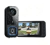 TKMARS Sonnette sans Fil avec Caméra et Écran IPS 4.5 HD, Interphone Vidéo Audio Bidirectionnel Longue Portée de Transmission, Visiophone sans WiFi ni Application, Vision Nocturne