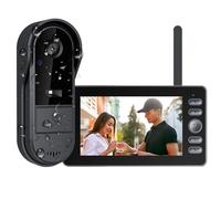 TKMARS Sonnette sans Fil avec Caméra Extérieur Étanche et Écran 4,3'' IPS - Visiophone 1080P Grand Angle 170°, Audio Bidirectionnel, Vision Nocturne - Kit Portier Vidéo sans WiFi, Prêt à l'emploi