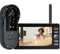 TKMARS Sonnette sans Fil avec Caméra Extérieur Étanche, Visiophone Vidéo 1080P avec Écran IPS 4.3'', Interphone Vidéo Audio Bidirectionnel sans WiFi ni Appli, Vision Nocturne 170°,Portier pour Maison