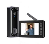 TKMARS Sonnette sans Fil avec Caméra, Visiophone avec Écran 4,5" | Audio Bidirectionnel, Vision Nocturne, Angle 135°, Batterie 1800 mAh, Enregistrement sur Carte TF,Sans WiFi ni Application