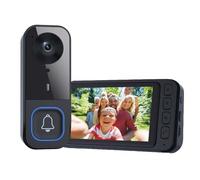 TKMARS Sonnette sans Fil avec Caméra, Visiophone sans Fil Écran IPS 4.5 HD, Interphone Vidéo sans Fil Extérieur, sans WiFi ni Application, Vision Nocturne, Angle 120°