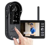 TKMARS Sonnette sans Fil Extérieur Étanche avec Caméra et Écran | Visiophone sans Fil Réveil Actif, Interphone Vidéo sans WiFi, 170° Angle, Audio Bidirectionnel, Vision Nocturne