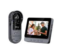 TKMARS Sonnette Vidéo sans Fil 2.4GHz avec Écran 4.3 Pouces, sans WiFi ni Application ni Abonnement, Interphone 1080P Grand Angle 170°, Vision Nocturne, Étanche IP65
