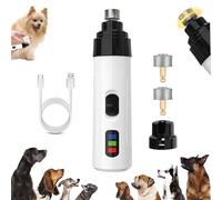 TKNIBEEN Heusom Silent Groom Pro Nail Grinder, Electric Nail Trimmer for Dogs, Dog Nail Grinder Quiet, for Dogs and Cats, Quick USB Charge with Replacements Grinding Heads (2)