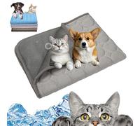 TKNIBEEN Kittra Cooling Mat for Cats, Cat Cooling Mat, Dog Cooling Mat, 3 Layer System Instant Cool Non Slip Kittra Pad, Cool and Healthy Cooling Bed for Cats, for Cats/Dog (Gray, S(20 * 15.7in))