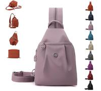 TKNIBEEN Waterproof 2-Way Commuter Bag, Sling Purses for Women, Leather Sling Bag, Convertible Backpack Tote, Comfortable Carryings (Pink)