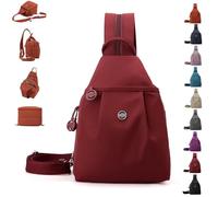 TKNIBEEN Waterproof 2-Way Commuter Bag, Sling Purses for Women, Leather Sling Bag, Convertible Backpack Tote, Comfortable Carryings (Red)