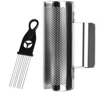 Tkocisa Instrument Guiro en métal, 30,5 cm et 10,2 cm en acier inoxydable Dominicana Guira Shaker Latin Percussion Guiro Instrument avec grattoir pour performance en direct
