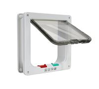 TKOOFN® Chatière pour Chat,Magnétique Verrouillable 4 Modes pour Animaux Domestiques Chatons et Chatons Medium Blanc